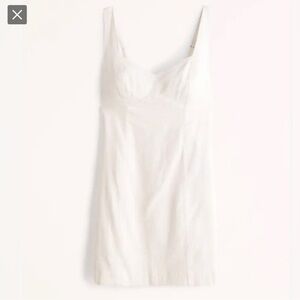 COPY - Abercrombie Corset Seamed Linen-Blend Mini Dress